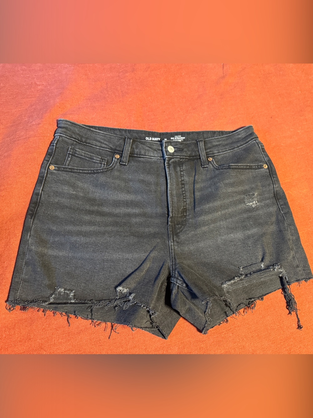 Old Navy Black Distressed Denim Cutoff Shorts